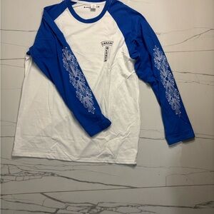 Designer Blue Long Sleeve Shirt – Size Small